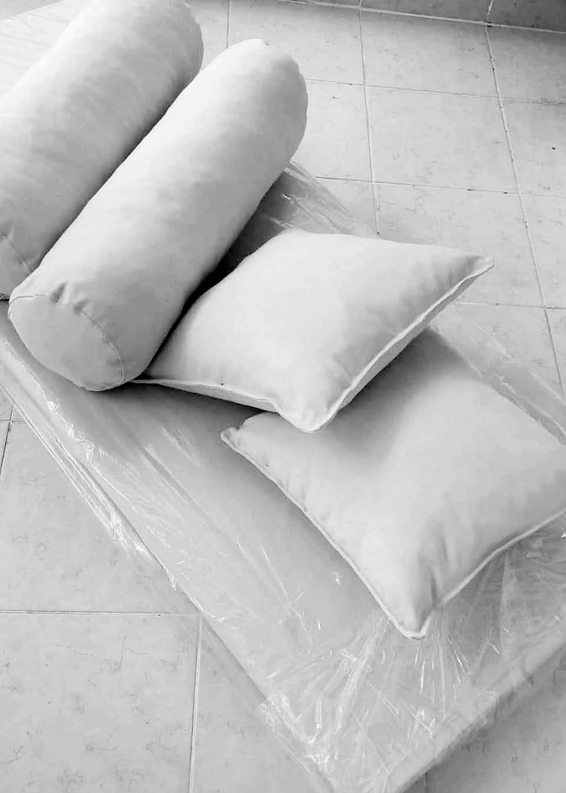 Luxury Handmade Wooden Swing Bed 60x160 cm (24x63 inches), Hanging Daybed with 180 cm (71 inches) Adjustable Ropes, Full Set with Cream Cushions