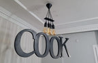 Custom Connected Wooden Letter Pendant Lamp - Homeartparis production