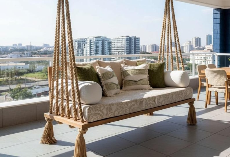 Handmade Rustic Porch Swing & Lounger | Pine Wood Swing Homeartparis