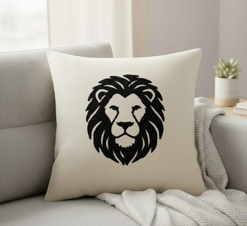 homeartparis Handmade Punch Needle Pillow, Minimalist Throw Pillow, Personalized Birthday Gift, 16x16 Linen Cover, Astrology Home Decor