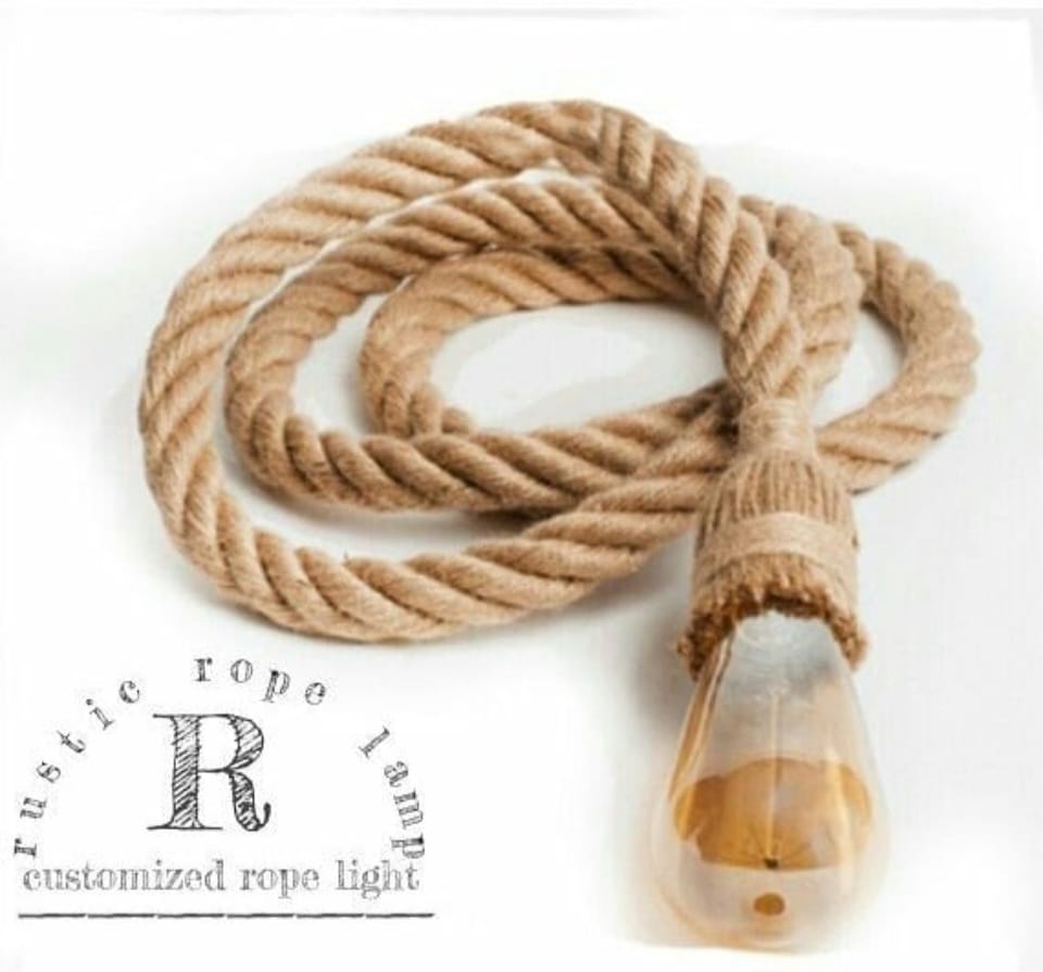 Customizable size rope lighting fixture, by homeartparis handmade