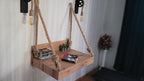 Homeartparis Handcrafted Rustic Wall-Mounted Rope Swing Table with Sconce Set