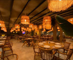 Artisanal Layered Raffia Pendant Light - Bohemian Luxury Chandelier for Exotic Interiors & Verandas