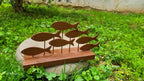 Brown Wood Fish School Table Decor, Rustic Handmade Coastal Shelf Art Homeartparis production