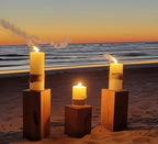 Large Tower Pillar Candle Set Rustic Mantle Decor Homeartparis production