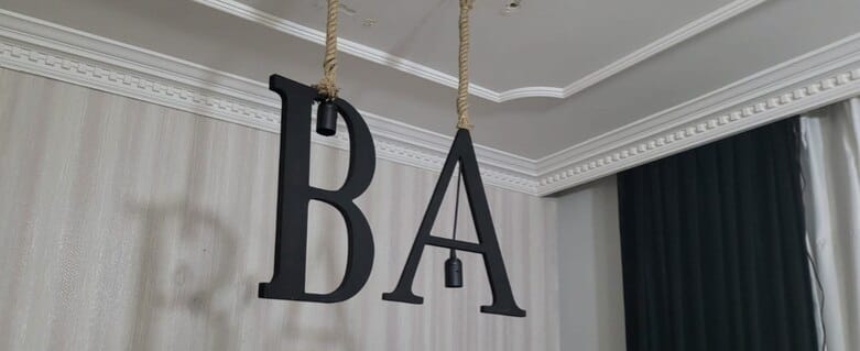 Customizable Wooden Letter & Number Jute Rope Pendant Lamp - Homeartparis production
