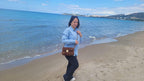 Brown Soft Plush Shoulder Bag - Handmade Designer Crossbody by Seval Özsoy - Luxury Cozy Faux Fur Purse with Gold Chain - Unique Gift