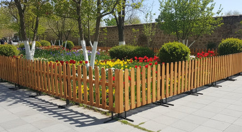 Freestanding Wood Picket Fence Panel, Portable Retail Store Barrier, Modular Event Booth Display, Customizable Pine Wood Fence Section by homeartparis