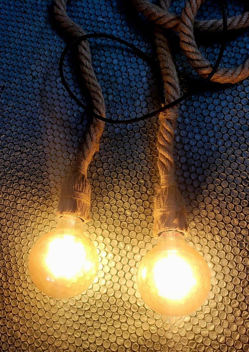 Mega Installation 50-Piece Set Double Sided Rope Chandelier Custom Length Nautical Industrial Lighting Homeartparis production