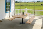 Homeartparis Handcrafted Industrial Solid Wood Dining Table with Swing Benches