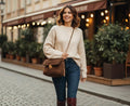 Brown Soft Plush Shoulder Bag - Handmade Designer Crossbody by Seval Özsoy - Luxury Cozy Faux Fur Purse with Gold Chain - Unique Gift