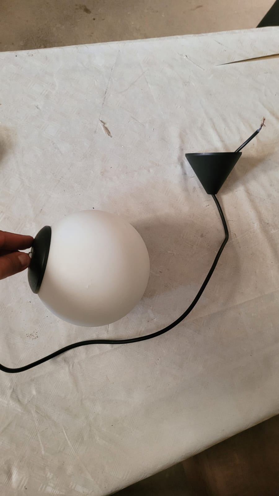 Modern White Glass Globe Pendant Light Homeartparis production
