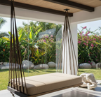 Artisan Handcrafted Spruce Wood Hanging Swing Bed - Complete All-Inclusive Set - Homeartparis production