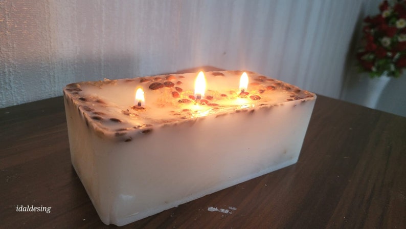 Custom Large 3 Wick Coffee Scented Candle Farmhouse Table Centerpiece Homeartparis production