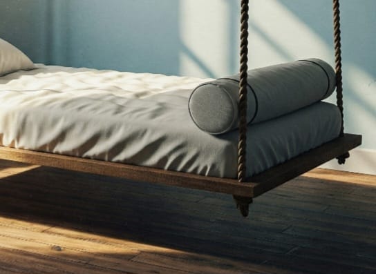 Swing bed Sets | Includes Cushion & Pillow, 70x190 cm Porch Swing, Modular Joinable Design, Floating Sofa