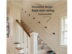White Rope Handrail Kit (5m Rope + 5 Brackets), Rustic Stair Railing, Wall Mount Banister Coastal Farmhouse