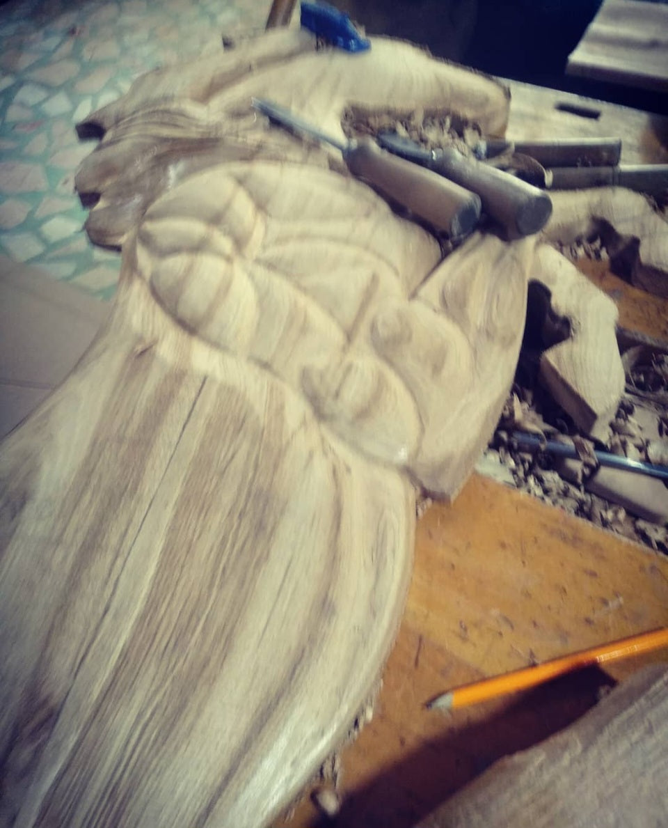 Vitage Wooden Garden Gate, Medieval Hand-Carved Chestnut Wood Double Doors with Rearing Horse Reliefs - Custom Size and Logo Options Homeartparis production
