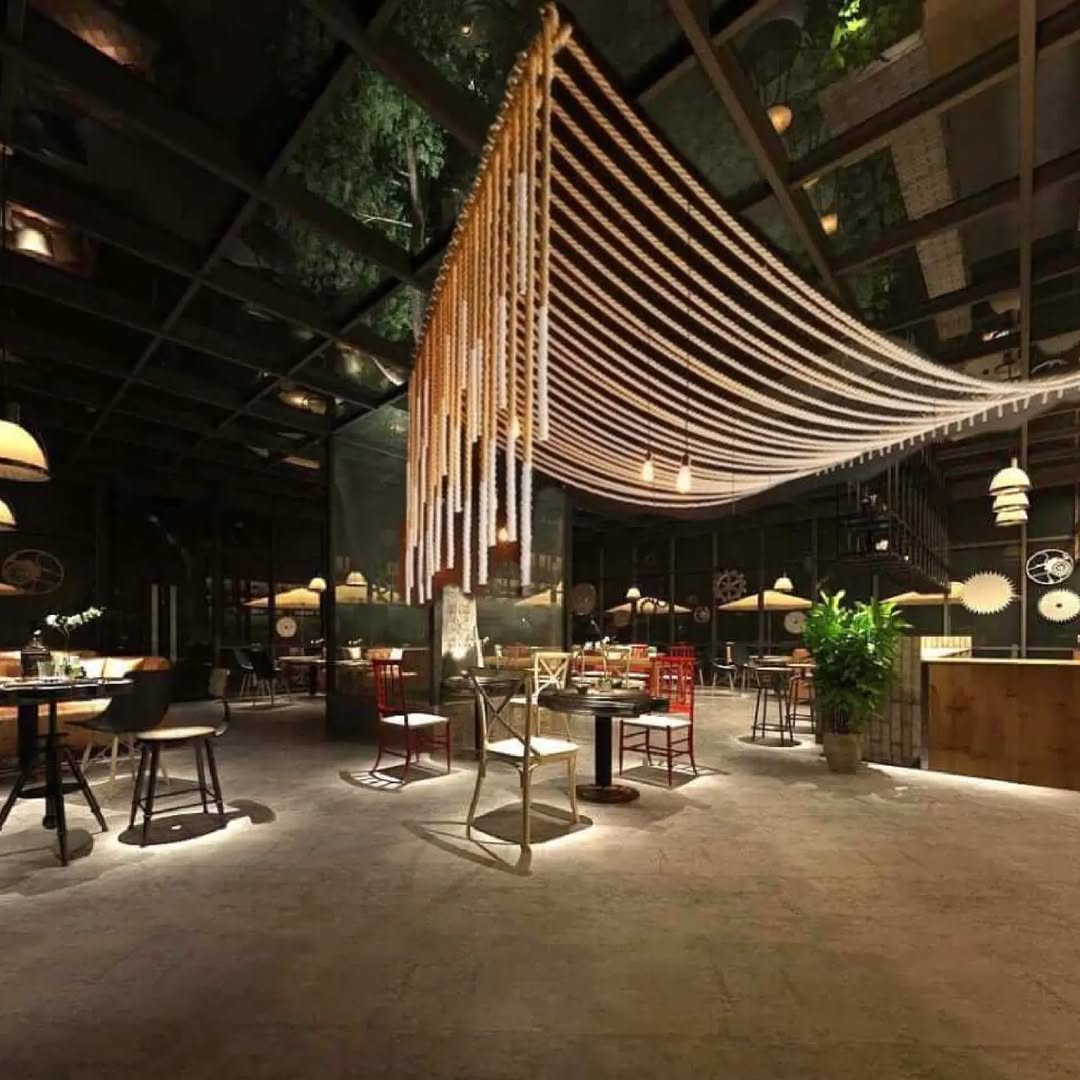 Grand 40-Arm Linear Jute Rope Chandelier - Extra Long Customizable Cascade Lighting - Homeartparis production