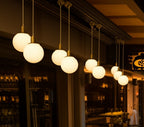 Modern White Glass Globe Pendant Light Homeartparis production