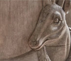 Hand-Carved Chestnut Wood Sideboard with Deer Relief Art - Custom Wildlife Design Homeartparis production