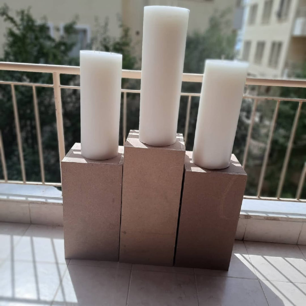 Set of 3 Majestic Tall Pillar Candles - Luxury Floor Candles - Homeartparis production