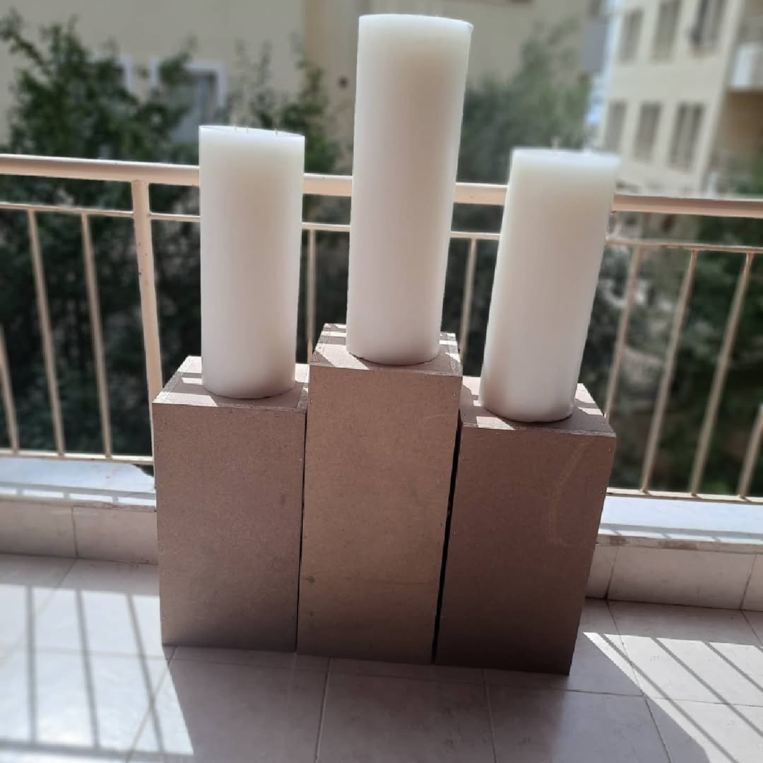 Set of 3 Majestic Tall Pillar Candles - Luxury Floor Candles - Homeartparis production