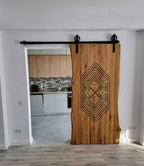 Solid Wood Sliding Barn Door - Custom Artisanal Interior Door with Hardware - Homeartparis production