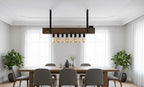 Wood Beam and Rope Chandelier 8-Light Industrial Pendant Homeartparis production
