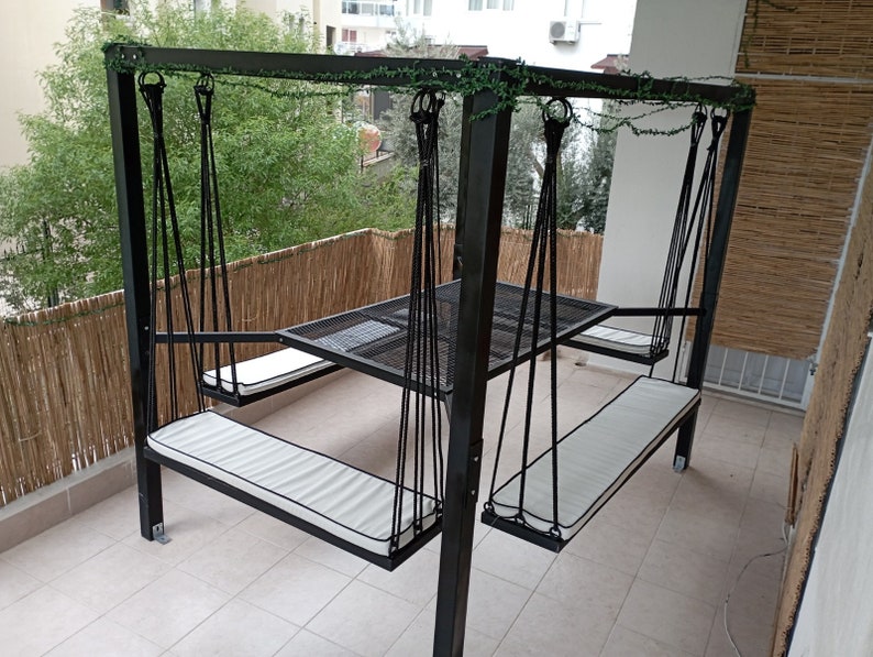 Swing Table Dining Set - 1.3 Ton Capacity Heavy-Duty Metal Frame Commercial Furniture by home art paris