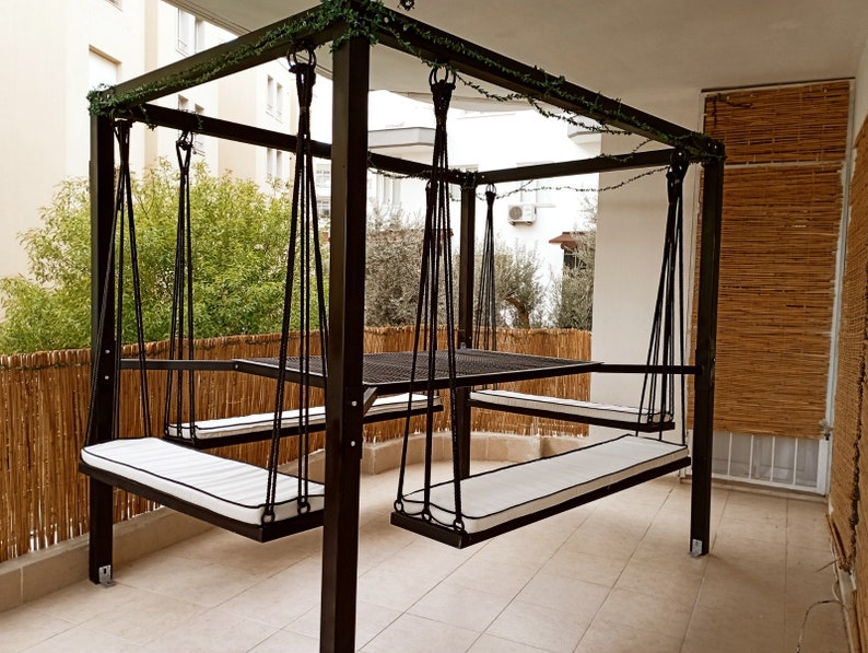 Swing Table Dining Set - 1.3 Ton Capacity Heavy-Duty Metal Frame Commercial Furniture by home art paris