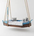 Homeartparis Unique Boat-Shaped Swing Sofa Bed - Handcrafted Nautical Daybed
