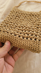 Minimalist Straw Crossbody Bag - Handmade Woven Raffia Style Purse by Seval Özsoy - Natural Boho Summer Bag - Unique Artisan Gift for Her