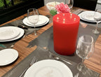 Customizable size red Pillar Candle Handmade Table Centerpiece Homeartparis production