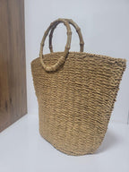 The Homeartparis Oversized Straw Tote Bag - Handmade Raffia Beach Bag by Seval Özsoy - Large Summer Vacation Bag with Bamboo-Look Handles - Chic Bohemian Gifts