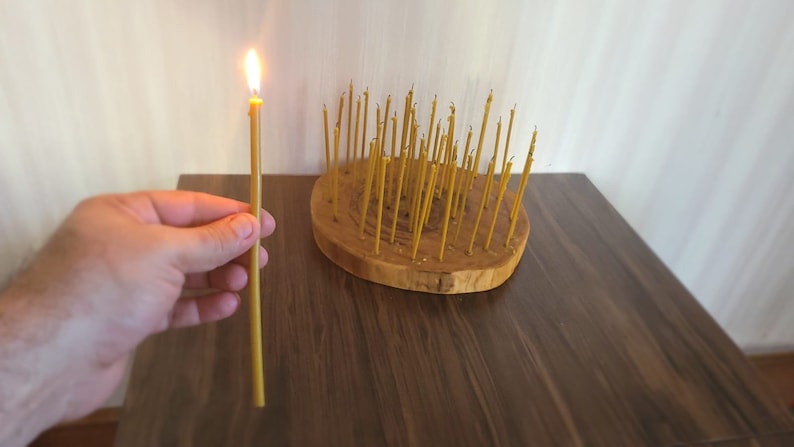 Natural Organic Beeswax Pillar Candles 35 pcs, Healing Ritual Set Homeartparis production