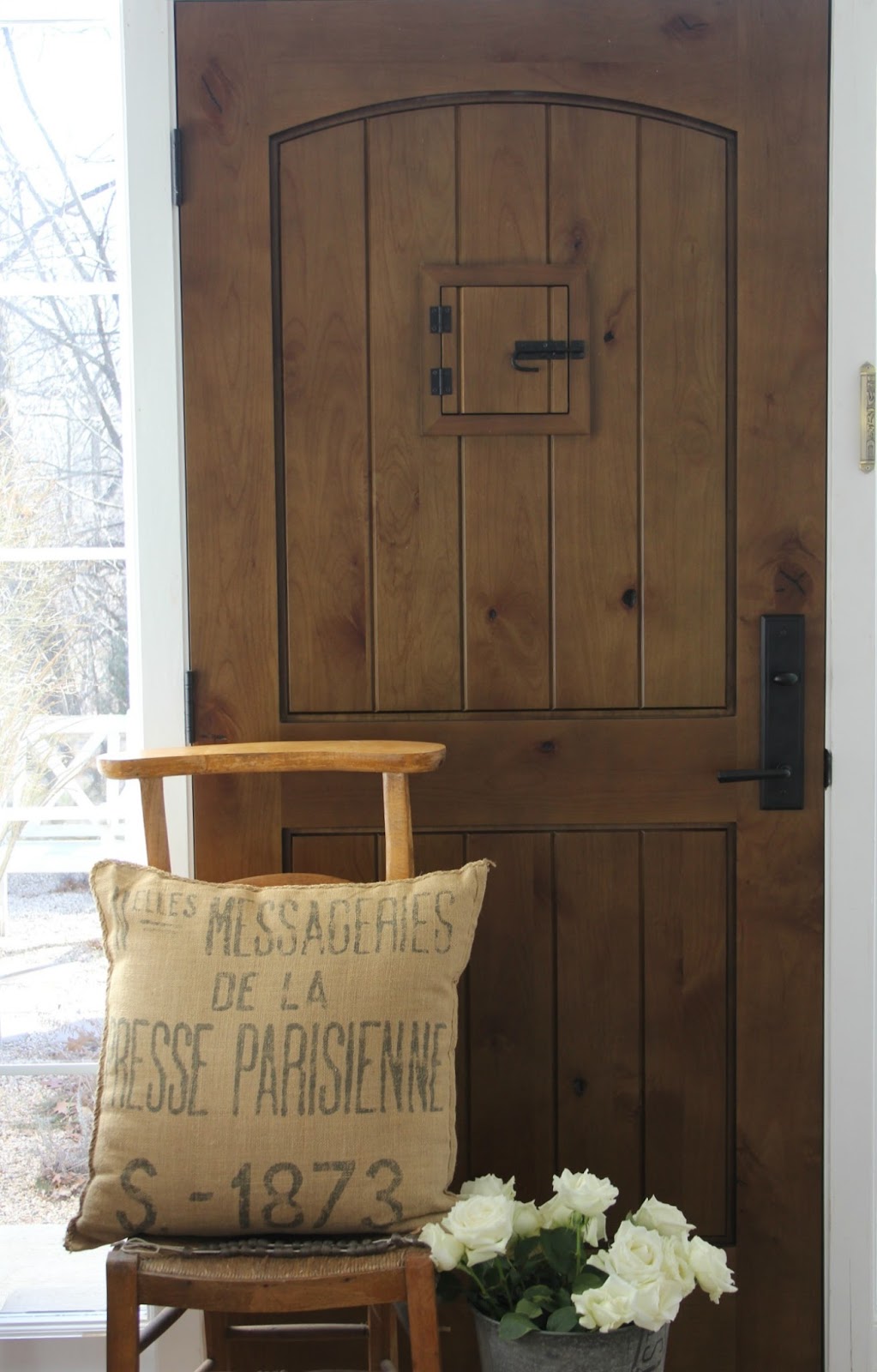 Vintage Handcrafted Solid Wood Barn Door - Rustic Speakeasy Style Sliding Door - Homeartparis production