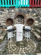Industrial Metal Barrel Bistro Set | Custom Color Bar Table & Chairs Homeartparis