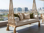 Handmade Rustic Porch Swing & Lounger | Pine Wood Swing Homeartparis