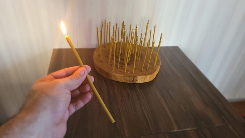 Natural Organic Beeswax Pillar Candles 35 pcs, Healing Ritual Set Homeartparis production