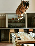 Rustic Industrial Metal and Rope Chandelier 100 cm Large Pendant Light Homeartparis production