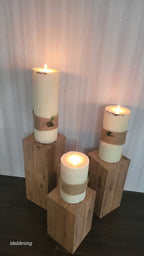 Large Tower Pillar Candle Set Rustic Mantle Decor Homeartparis production