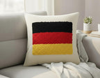 homeartparis German Flag Punch Needle Pillow Cover, Germany Linen Cushion Case, Travel Souvenir Gift, Textured Home Decor 16x16