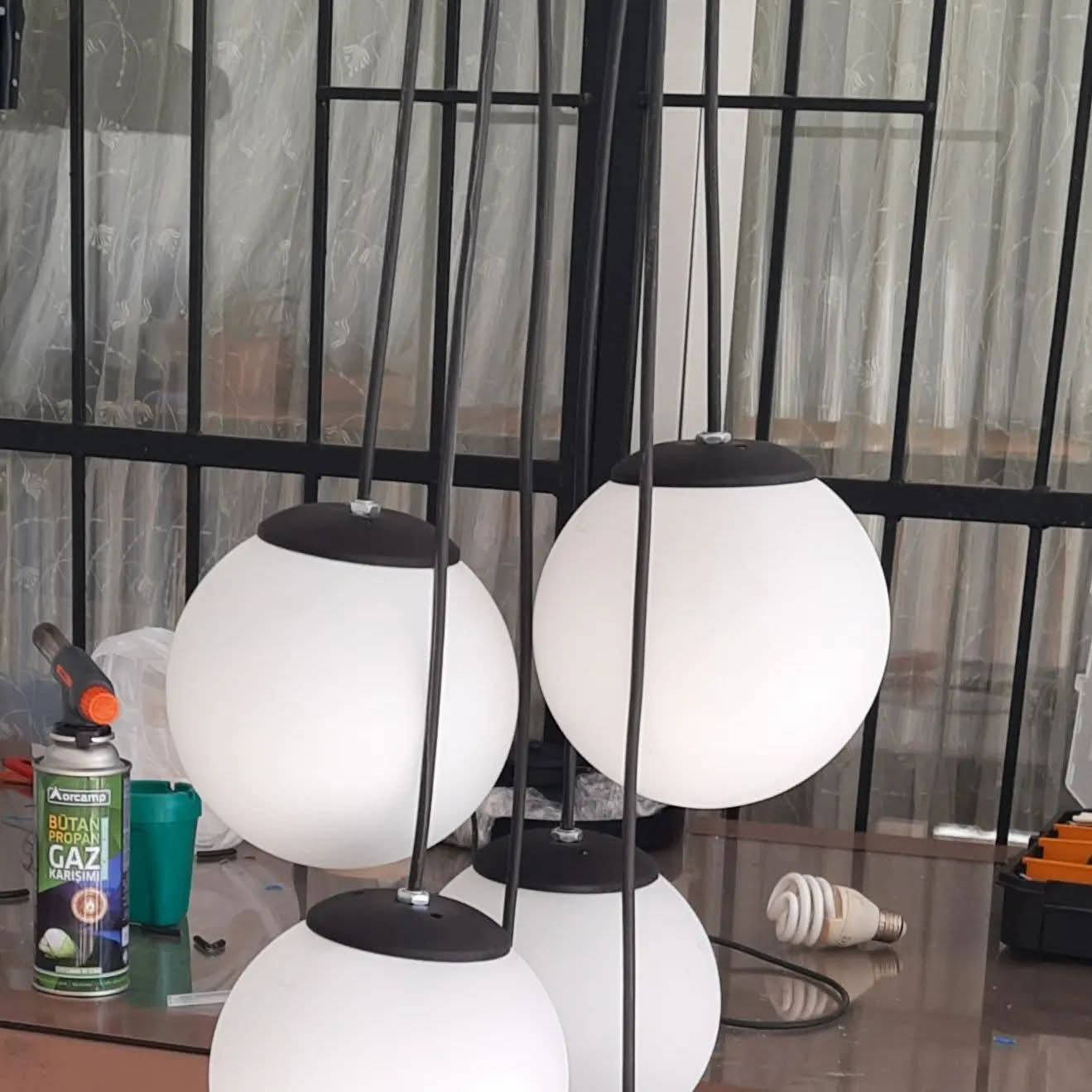 Modern White Glass Globe Pendant Light Homeartparis production