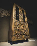 Hand-Carved & Wood-Burned Rustic Spruce Wood Cabinet - Homeartparis production
Important Note: Free Worldwide Shipping & Secure Delivery!