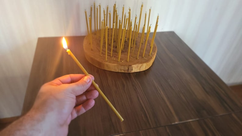 Natural Organic Beeswax Pillar Candles 35 pcs, Healing Ritual Set Homeartparis production