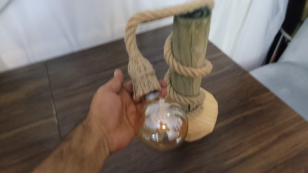 Vintage Table Lamp Crafted from 100-Year-Old Historic Telegraph Pole - Homeartparis production