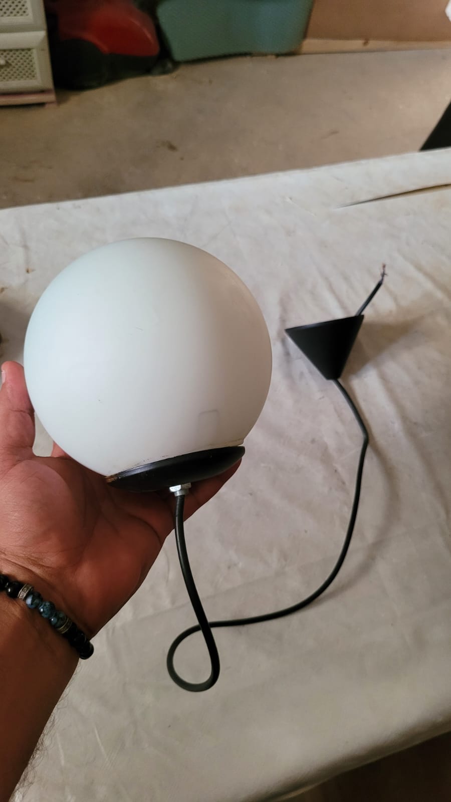 Modern White Glass Globe Pendant Light Homeartparis production