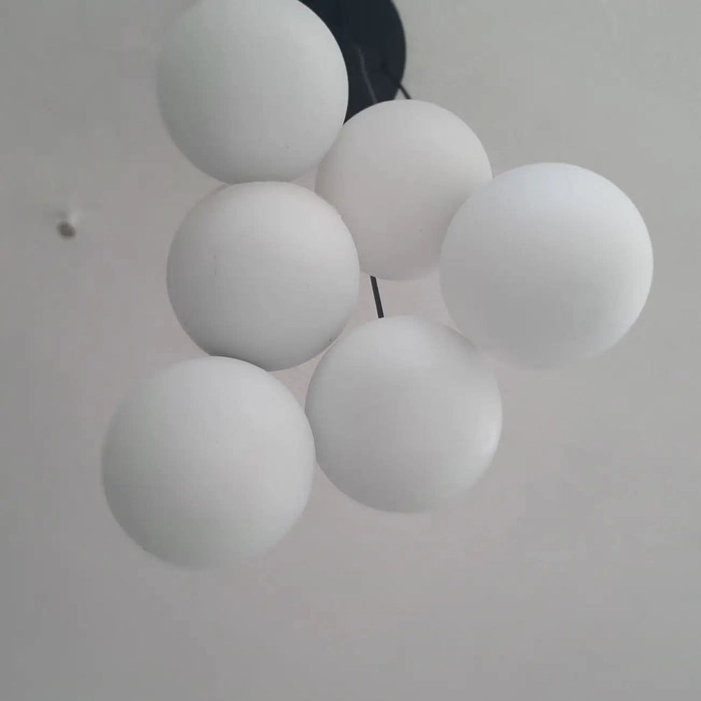Modern White Glass Globe Pendant Light Homeartparis production