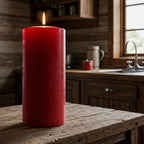 Customizable size red Pillar Candle Handmade Table Centerpiece Homeartparis production