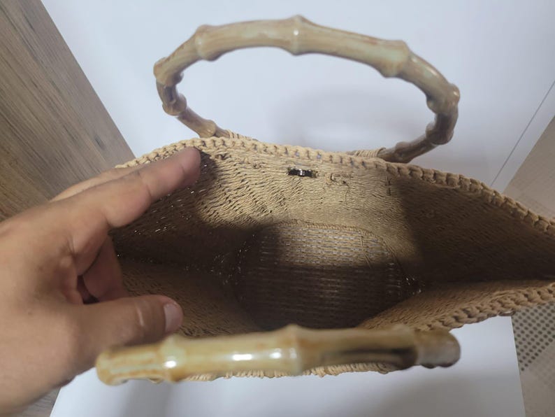 The Homeartparis Oversized Straw Tote Bag - Handmade Raffia Beach Bag by Seval Özsoy - Large Summer Vacation Bag with Bamboo-Look Handles - Chic Bohemian Gifts